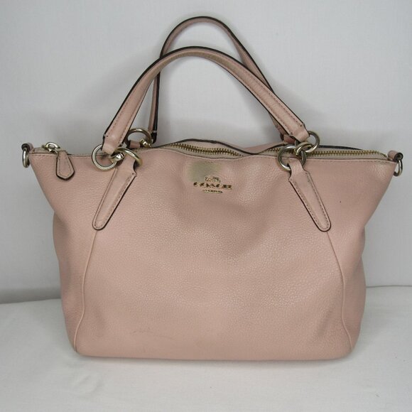 Coach Light Pink Leather SMALL KELSEY Leather Tote Satchel - Picture 1 of 12
